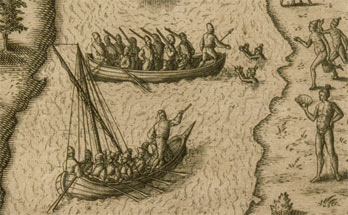Gallorum ad Maij flumen navigatio, 1591- Navigation des Français sur le fleuve May 