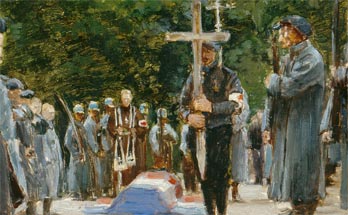 Enterrement d’un officier dans les Vosges, juillet 1915, 1915