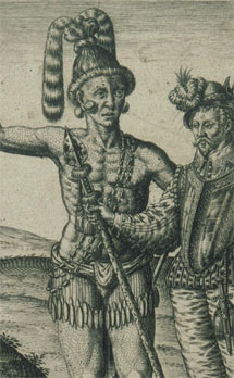 Columnam a Praefecto prima navigatione Iocatam venerantur Floridenses (Les Floridiens vénèrent la colonne érigée par le chef de la première expédition), 1591 